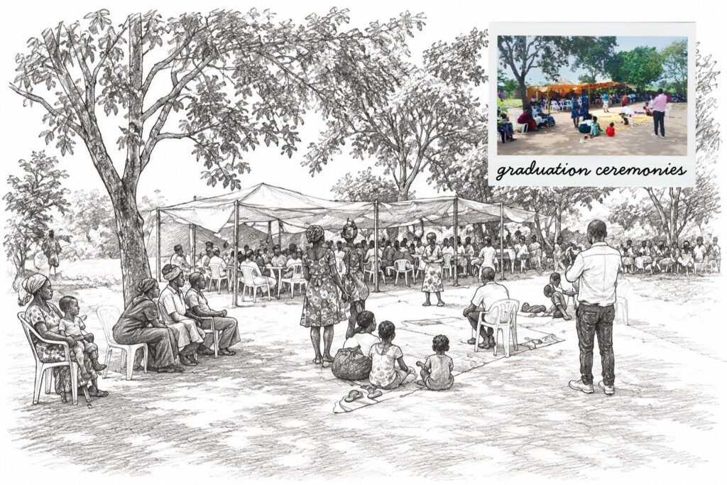 Graduation ceremonies in a Ugandan village
