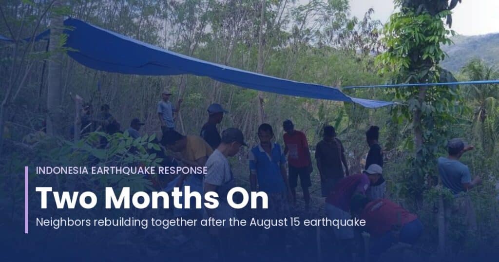 Indonesian earthquake response 2 months in